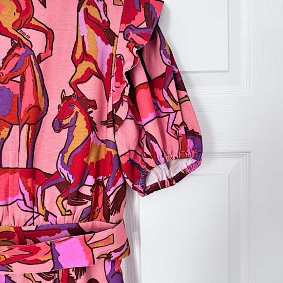 FARM Rio Multicolor Long Sleeve Maxi Overalls Women - Picture 7 of 11